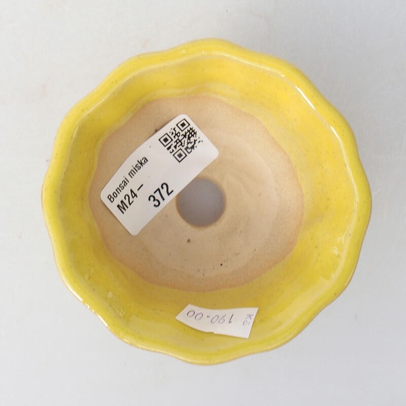 Ceramic bonsai bowl 8.5 x 8.5 x 4.5 cm, color yellow