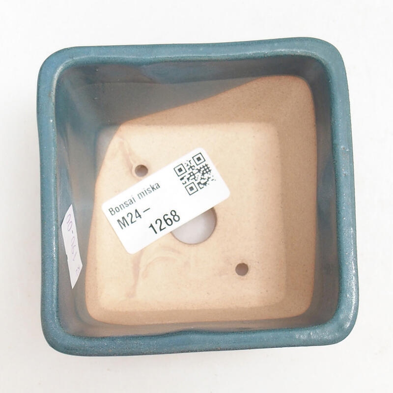 Ceramic bonsai bowl 8.5 x 8.5 x 5.5 cm, color blue