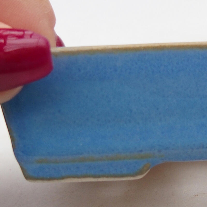 Ceramic bonsai bowl 8 x 6 x 2.5 cm, color blue