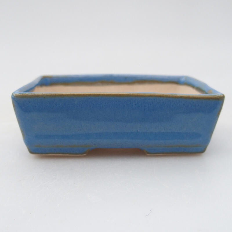 Ceramic bonsai bowl 8 x 6 x 2.5 cm, color blue