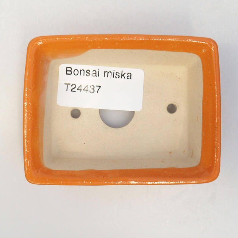 Ceramic bonsai bowl 8 x 6 x 3 cm, color orange