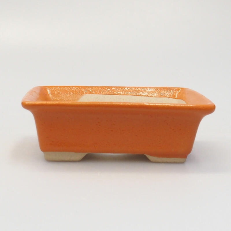 Ceramic bonsai bowl 8 x 6 x 3 cm, color orange