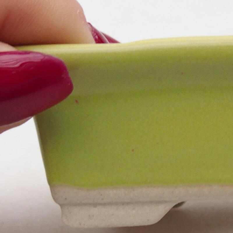 Ceramic bonsai bowl 8 x 6 x 3 cm, color green