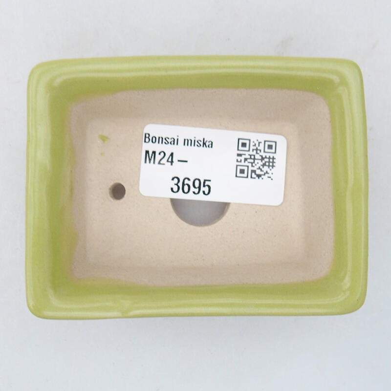 Ceramic bonsai bowl 8 x 6 x 3 cm, color green