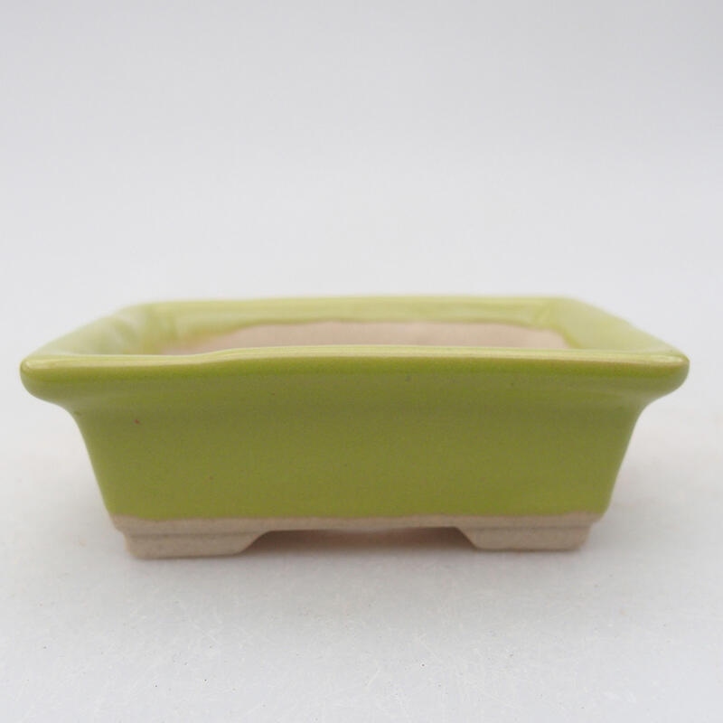 Ceramic bonsai bowl 8 x 6 x 3 cm, color green