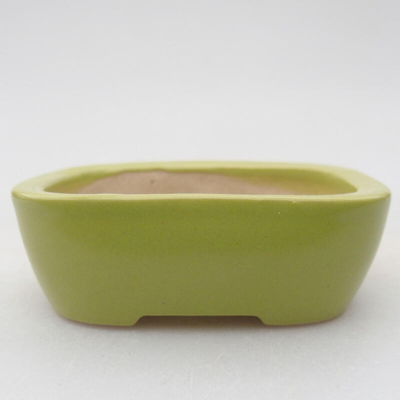 Ceramic bonsai bowl 8 x 6 x 3 cm, color green