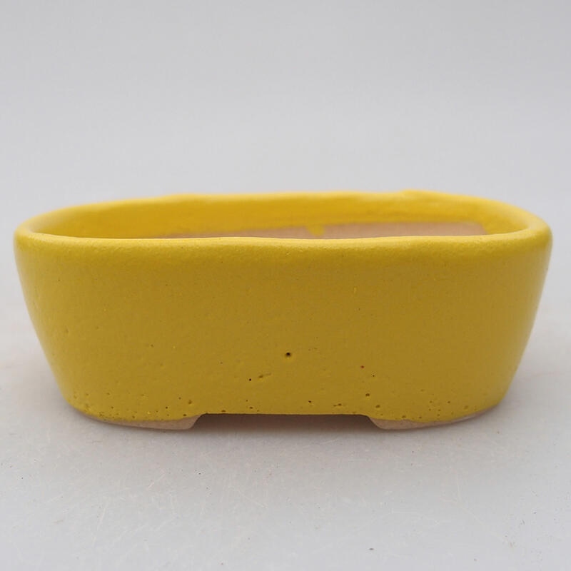 Ceramic bonsai bowl 8 x 6 x 3 cm, yellow