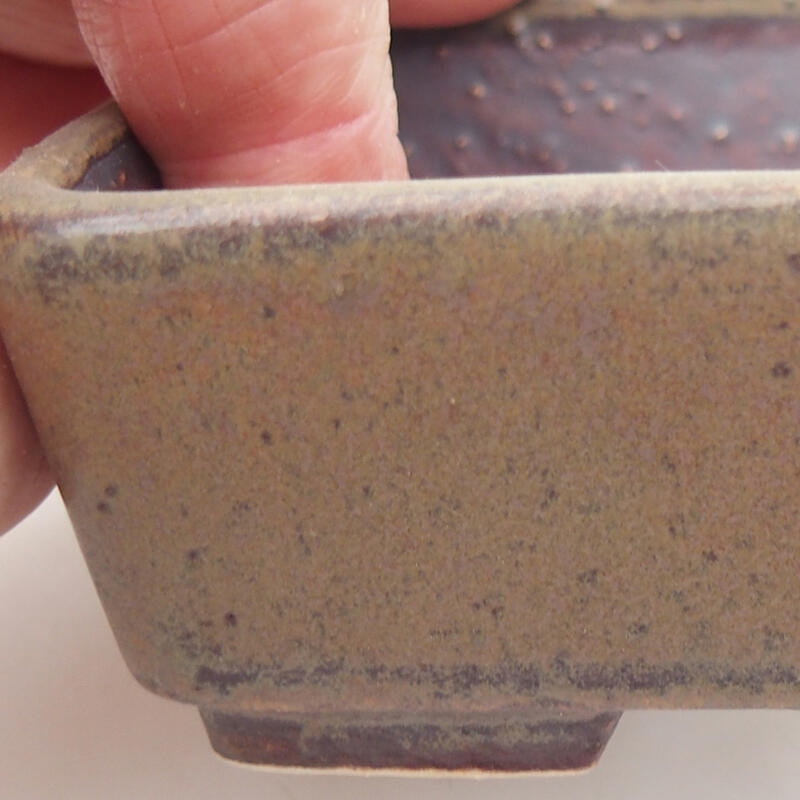 Ceramic bonsai bowl 9.5 x 8 x 3.5 cm, color brown