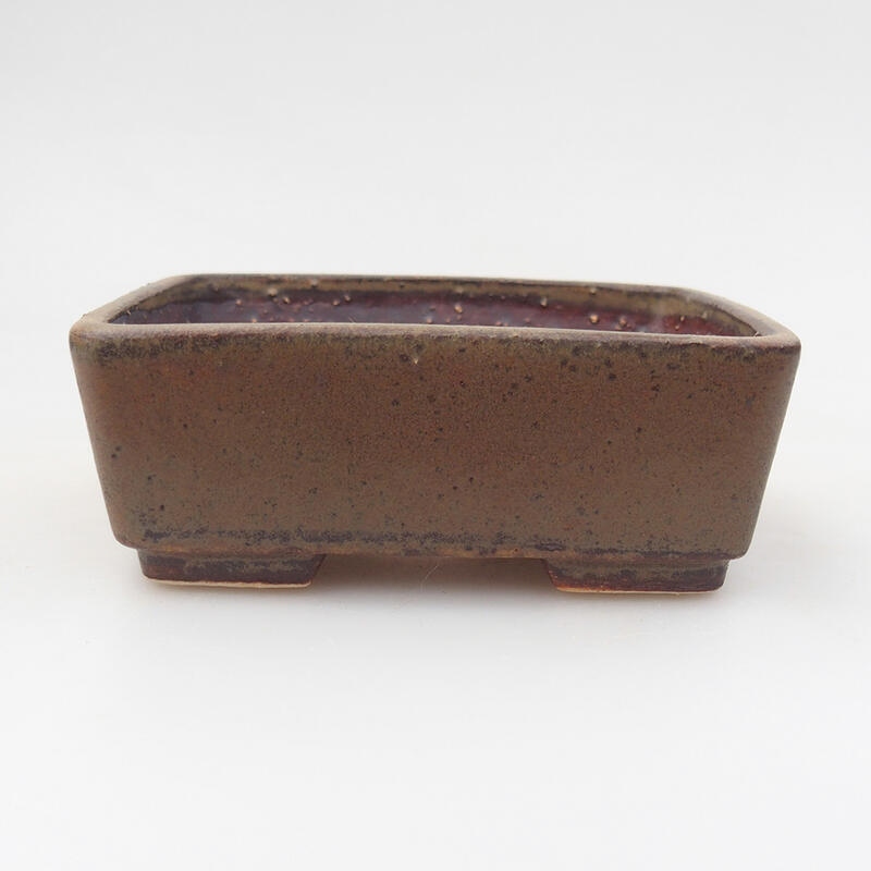 Ceramic bonsai bowl 9.5 x 8 x 3.5 cm, color brown