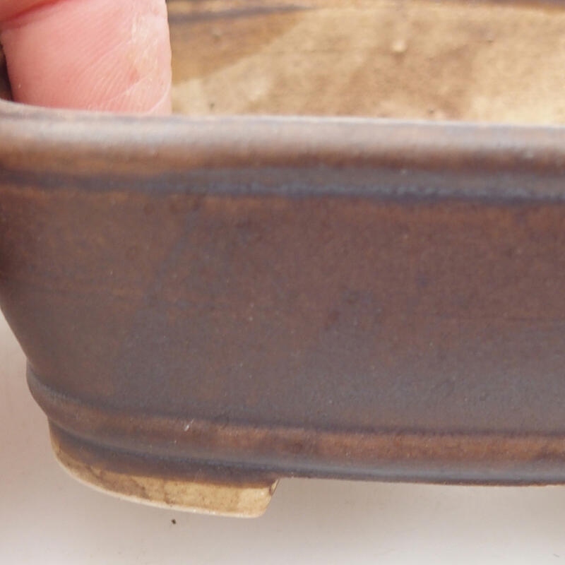 Ceramic bonsai bowl 9 x 8 x 3.5 cm, color brown