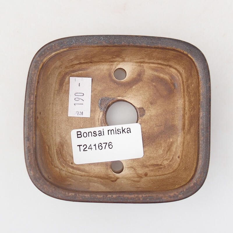 Ceramic bonsai bowl 9 x 8 x 3.5 cm, color brown