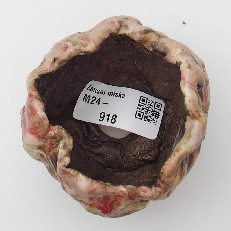 Ceramic shell 4.5 x 5 x 6 cm, color red and white