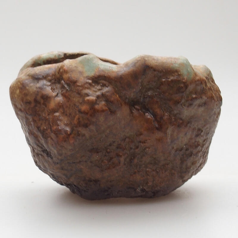 Ceramic shell 6 x 5 x 5.5 cm, green-brown color