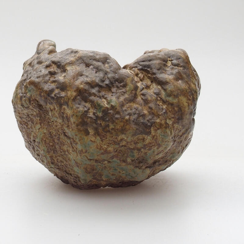 Ceramic shell 6 x 5 x 6 cm, color green-brown