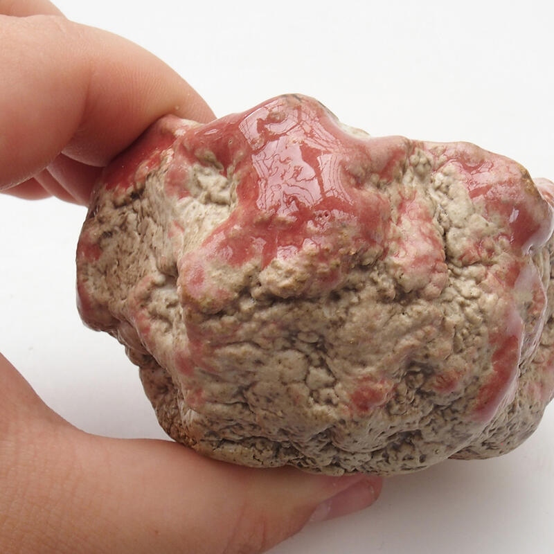 Ceramic shell 6 x 6 x 4 cm, color red and white
