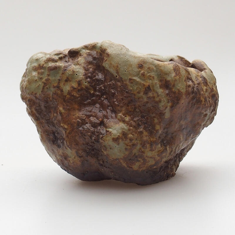 Ceramic Shell 6 x 6 x 5 cm, green-brown color