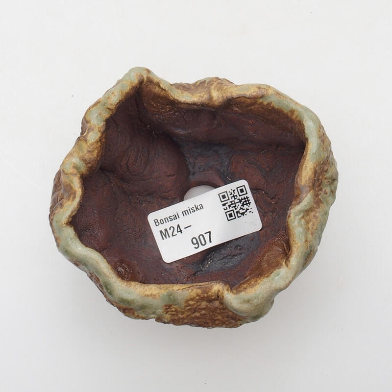 Ceramic Shell 7 x 6 x 6 cm, green-brown color
