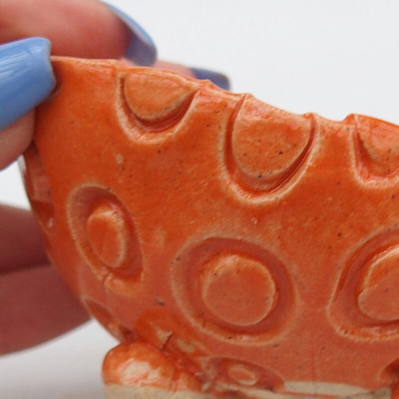 Ceramic Shell 9 x 8 x 6 cm, color orange