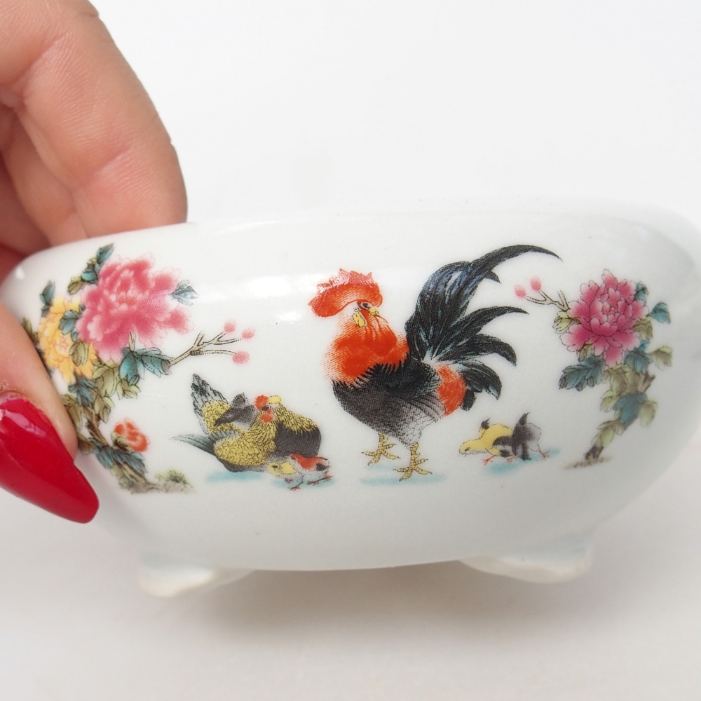 Ceramic bonsai bowl 10 x 10 x 5 cm, colour white
