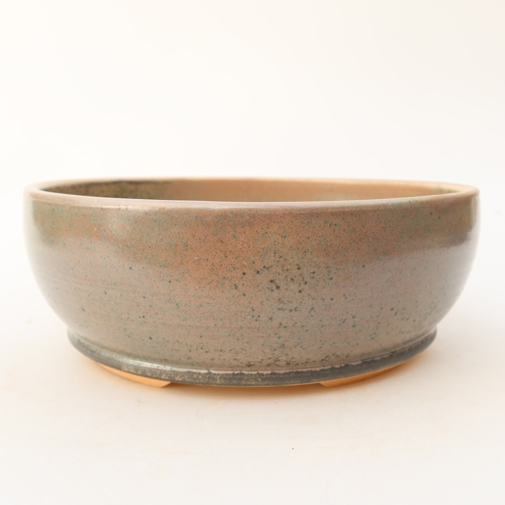 Ceramic bonsai pot, 18 x 18 x 6.5 cm, beige