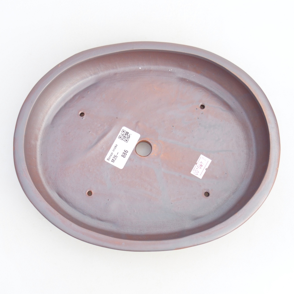 Ceramic bonsai bowl 24,5 x 20 x 4 cm, metal colour