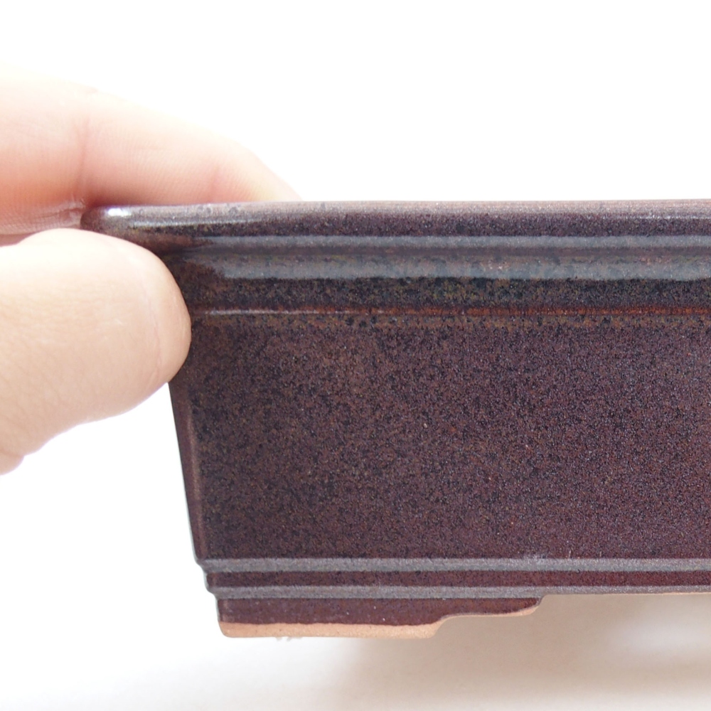 Ceramic bonsai bowl 16 x 12 x 4,5 cm, color brown