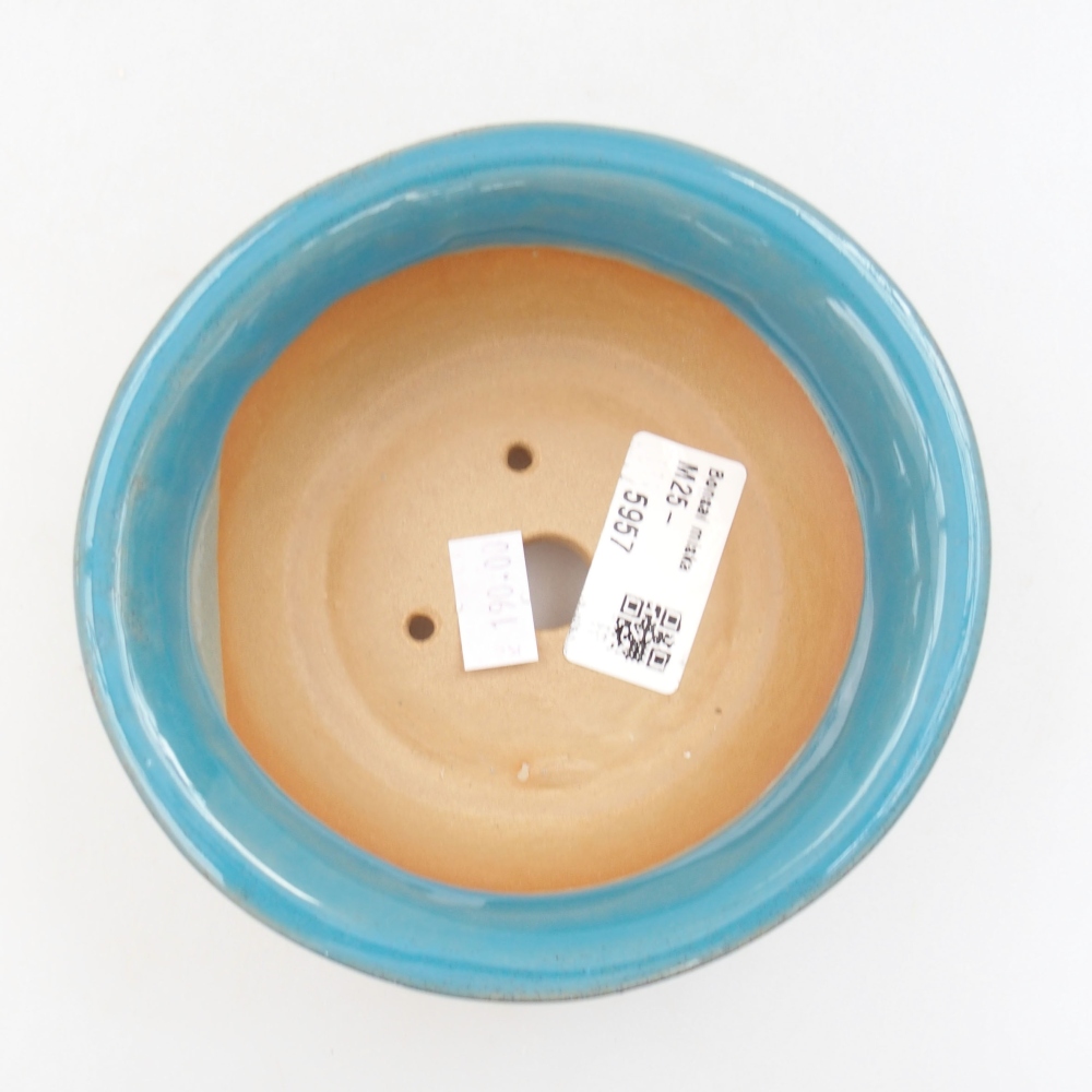 Ceramic bonsai bowl 12,5 x 12,5 x 5 cm, color blue