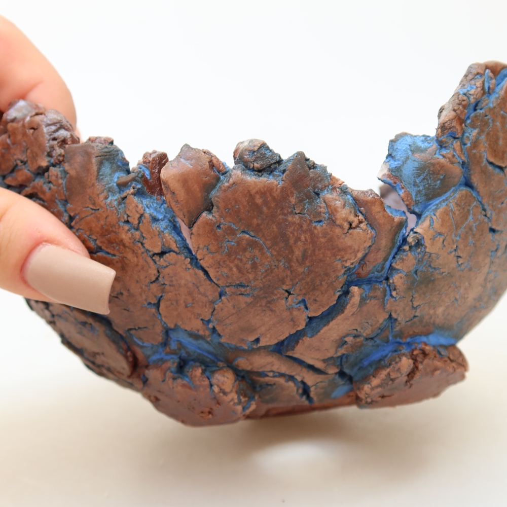 Ceramic Shell, 14.5 x 13 x 8.5 cm, blue