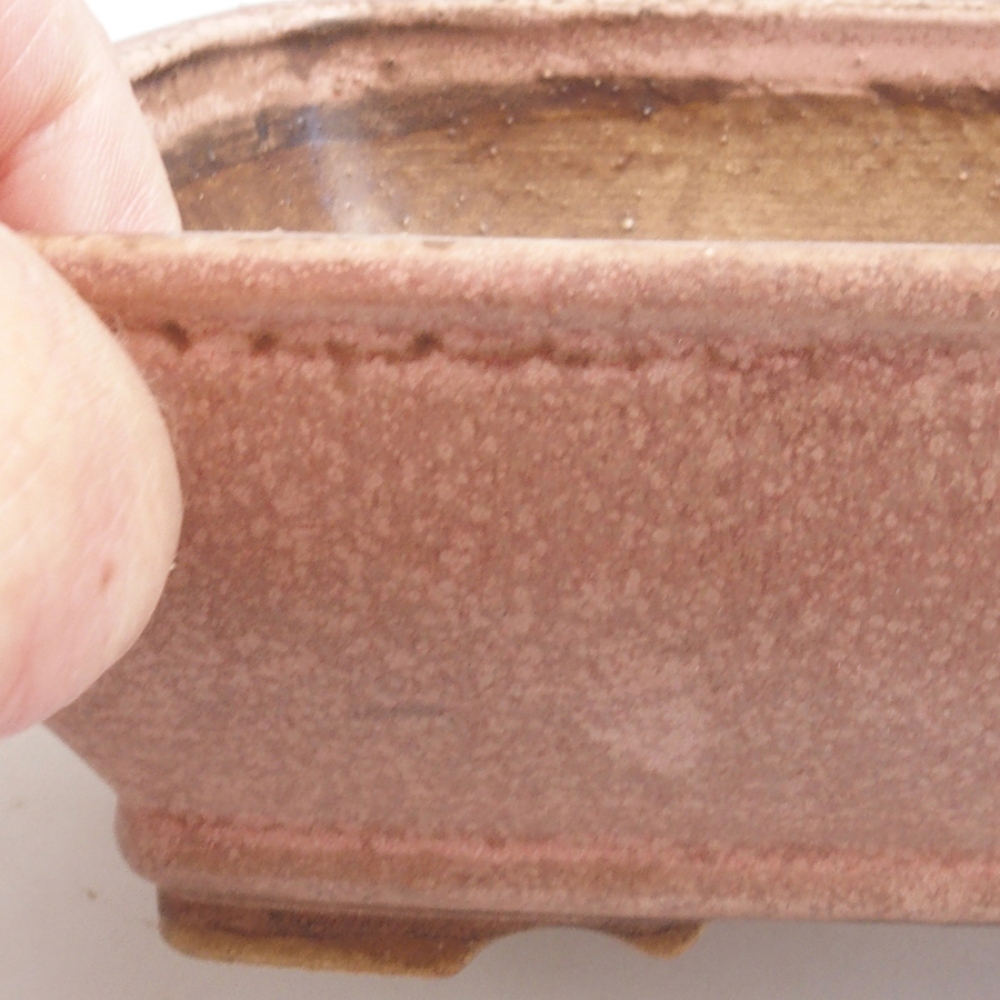 Ceramic bonsai bowl 14 x 12 x 5 cm, color pink