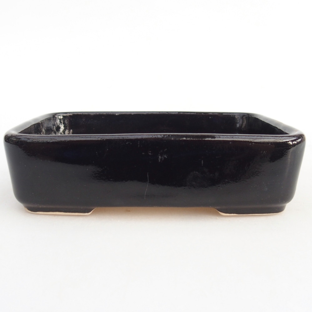 Ceramic bonsai bowl 12,5 x 9,5 x 3,5 cm, black