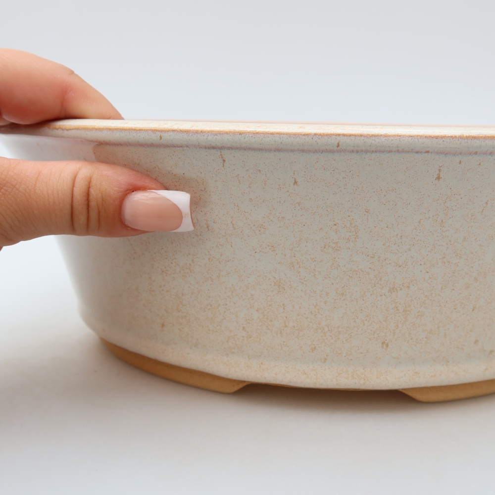 Ceramic bonsai pot, 27 x 27 x 8 cm, beige