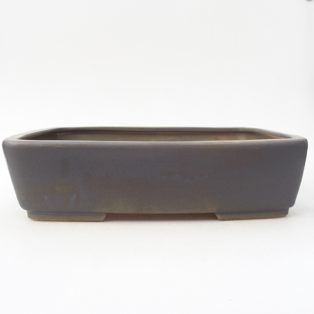 Ceramic bonsai bowl 26,5 x 20,5 x 6,5 cm, grey