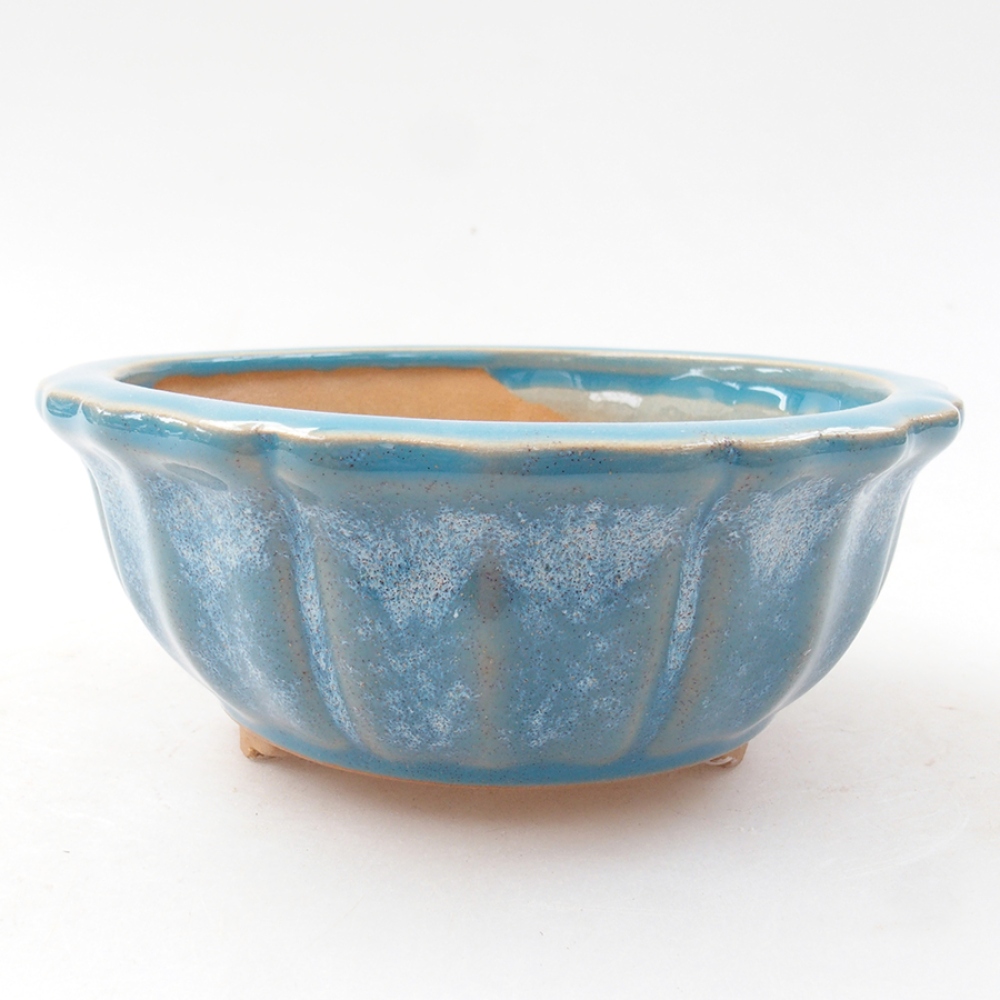 Ceramic bonsai bowl 11 x 11 x 5 cm, color blue
