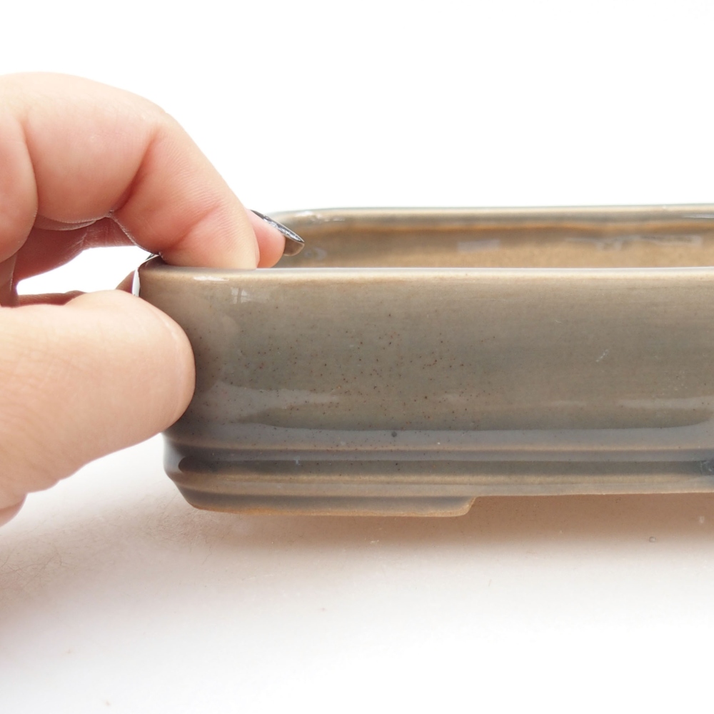 Ceramic bonsai bowl 18 x 13 x 4 cm, color gray