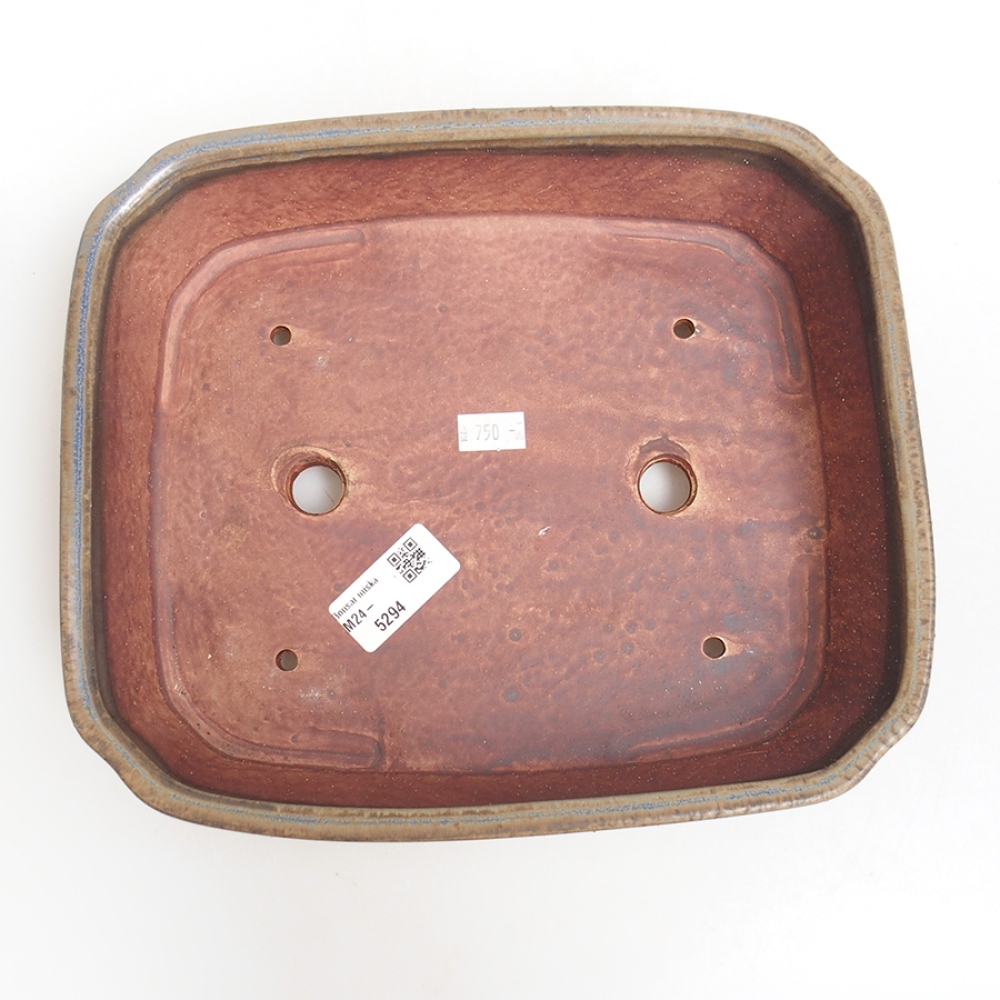 Ceramic bonsai bowl  24,5 x 21 x 6  cm, color  blue
