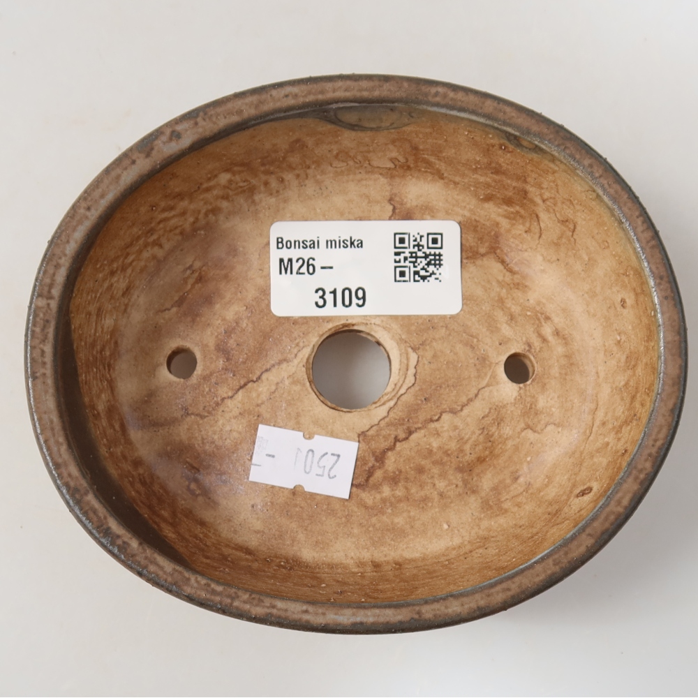 Ceramic bonsai bowl 12 x 10,5 x 4 cm, brown