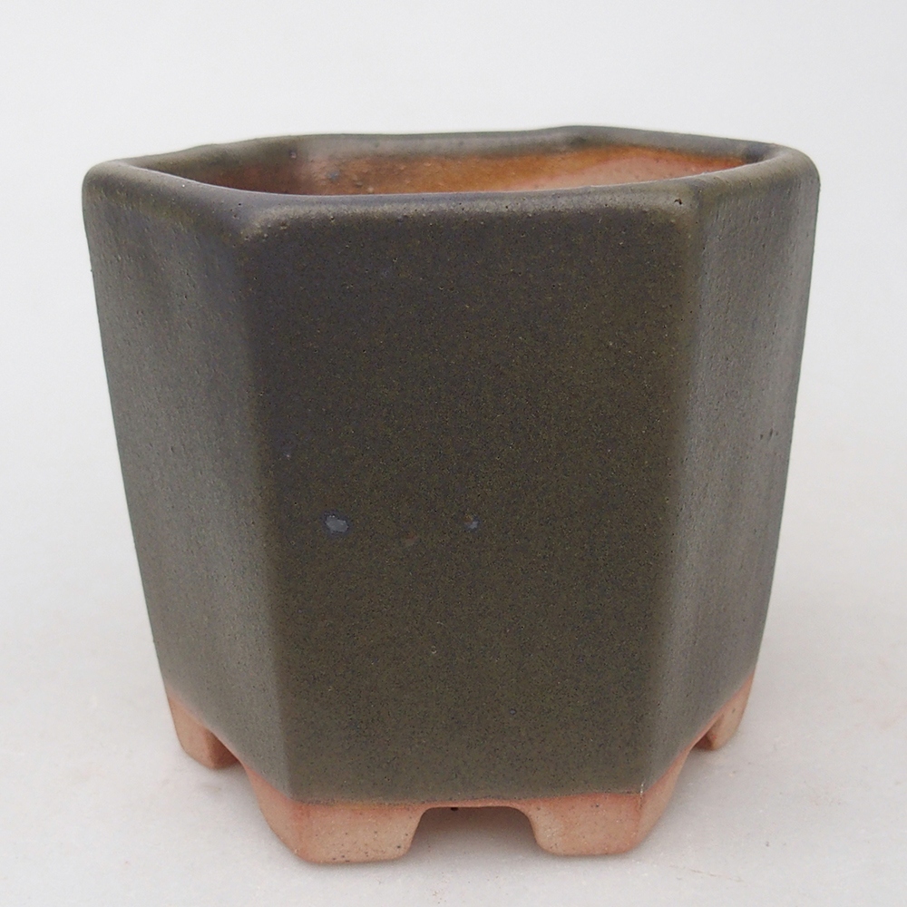 Ceramic bonsai bowl 9,5 x 8,5 x 8 cm, green