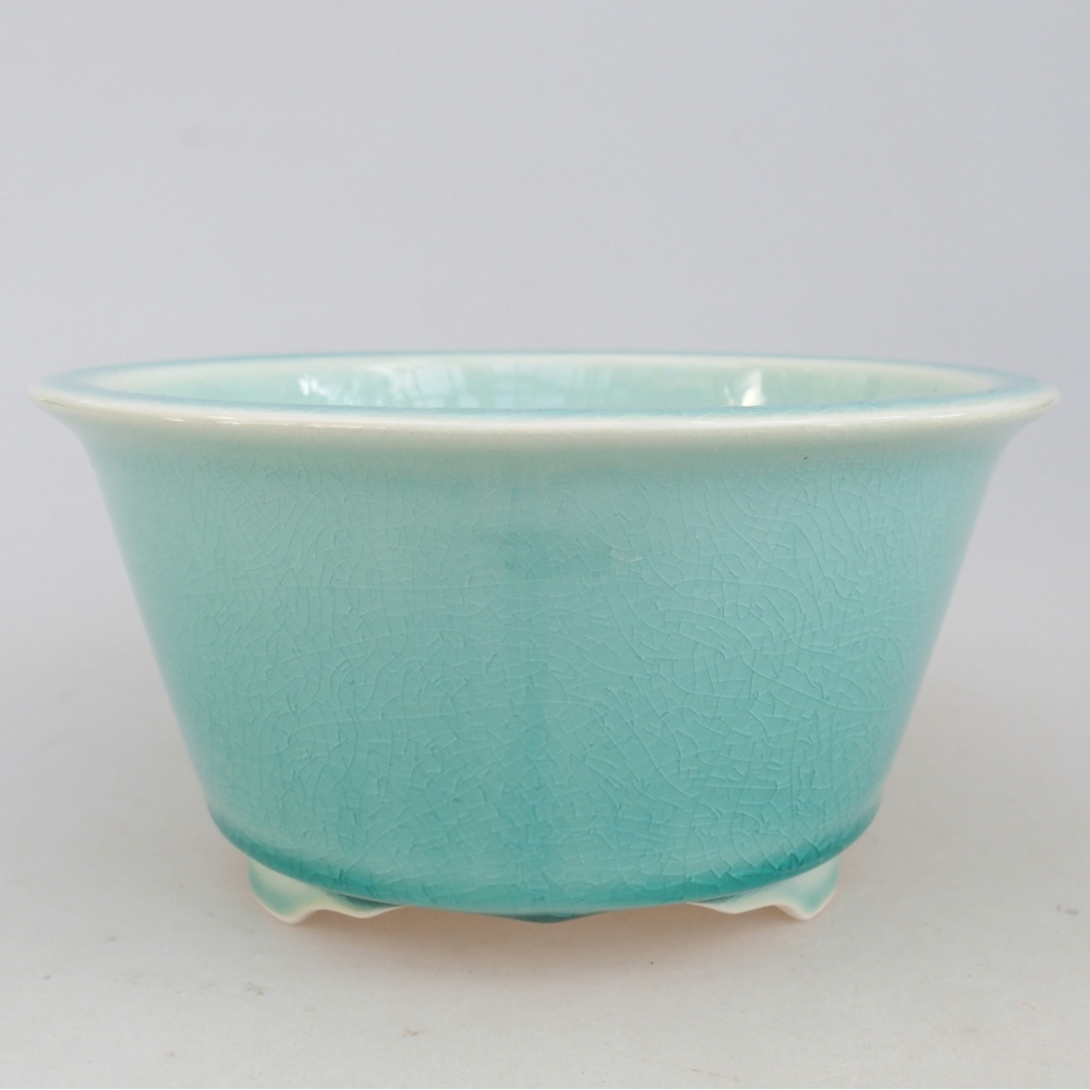 Ceramic bonsai bowl 16 x 16 x 8,5 cm, green