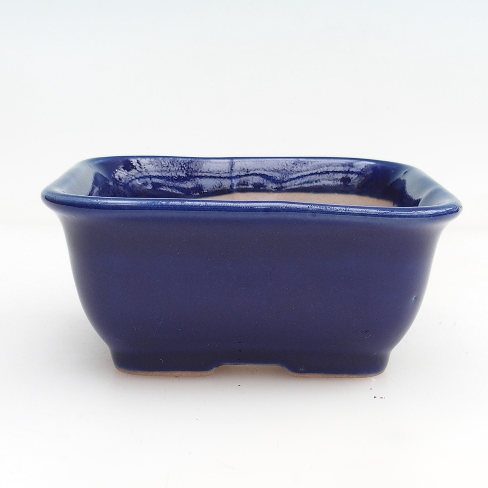 Bonsai bowl + saucer H38 - 12 x 10,5 x 5 cm. - blue