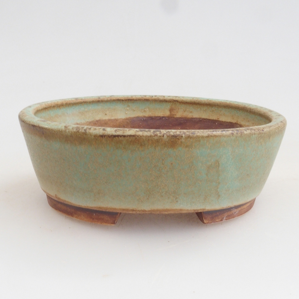 Ceramic bonsai bowl 9,5 x 8 x 3 cm, color green