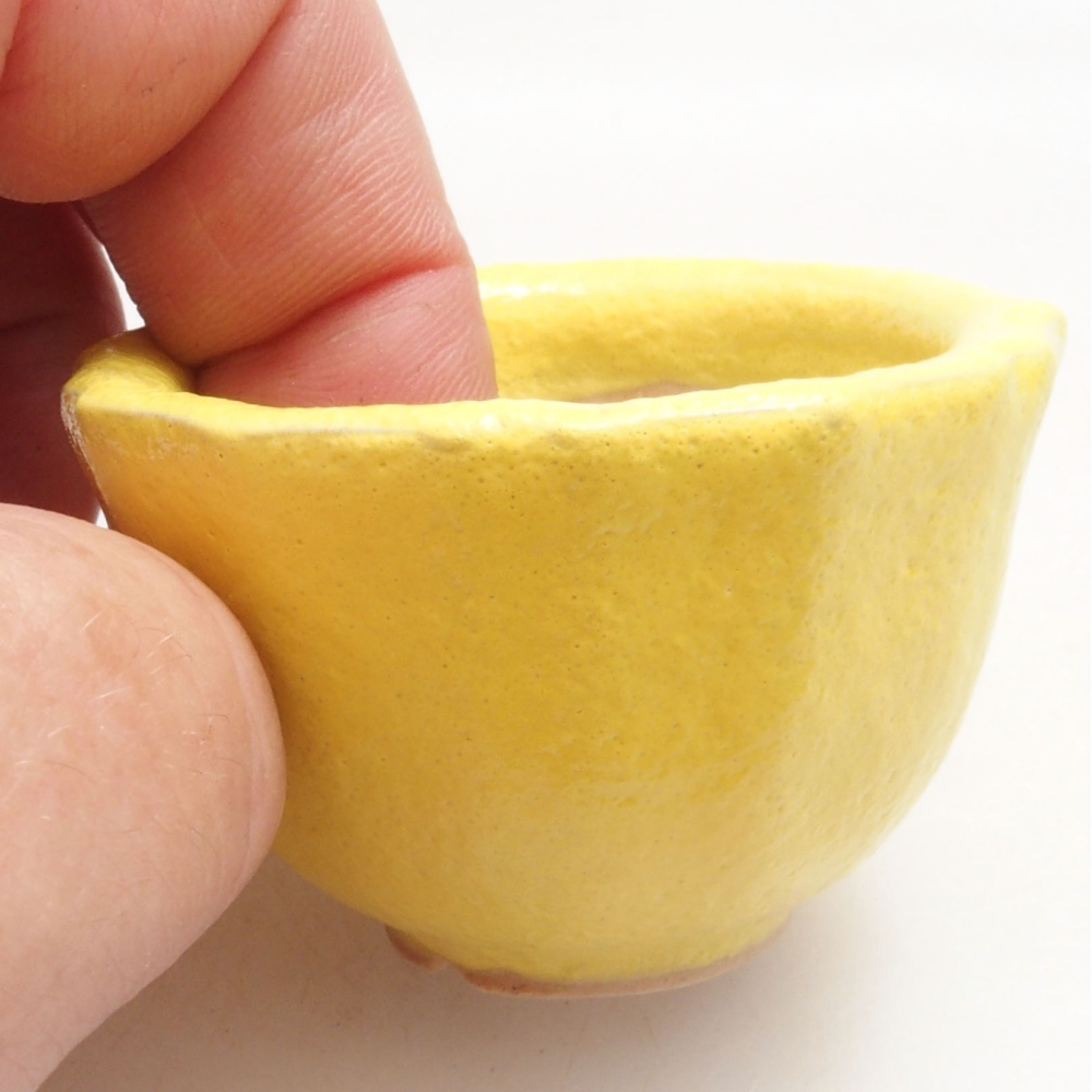 Ceramic bonsai bowl 5 x 5 x 3 cm, yellow