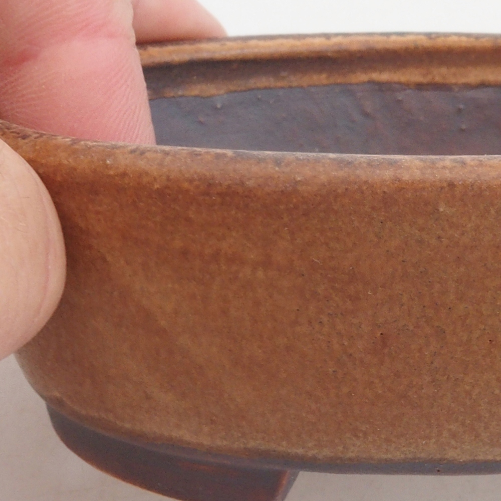 Ceramic bonsai bowl 9,5 x 8 x 3 cm, color brown