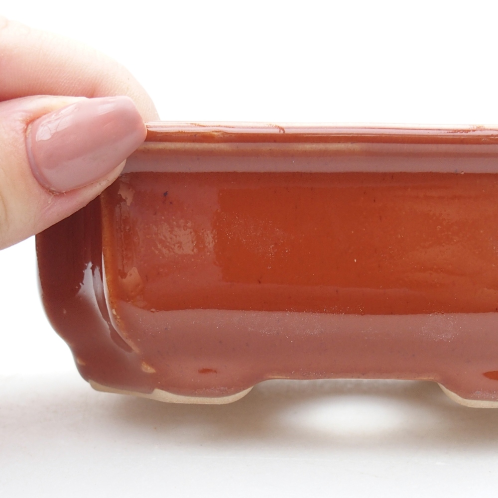 Ceramic bonsai bowl 11,5 x 8,5 x 4 cm, brown