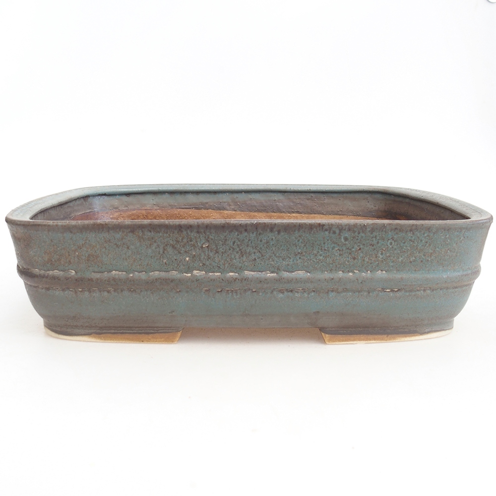 Ceramic bonsai bowl 29,5 x 25 x 7 cm, colour blue