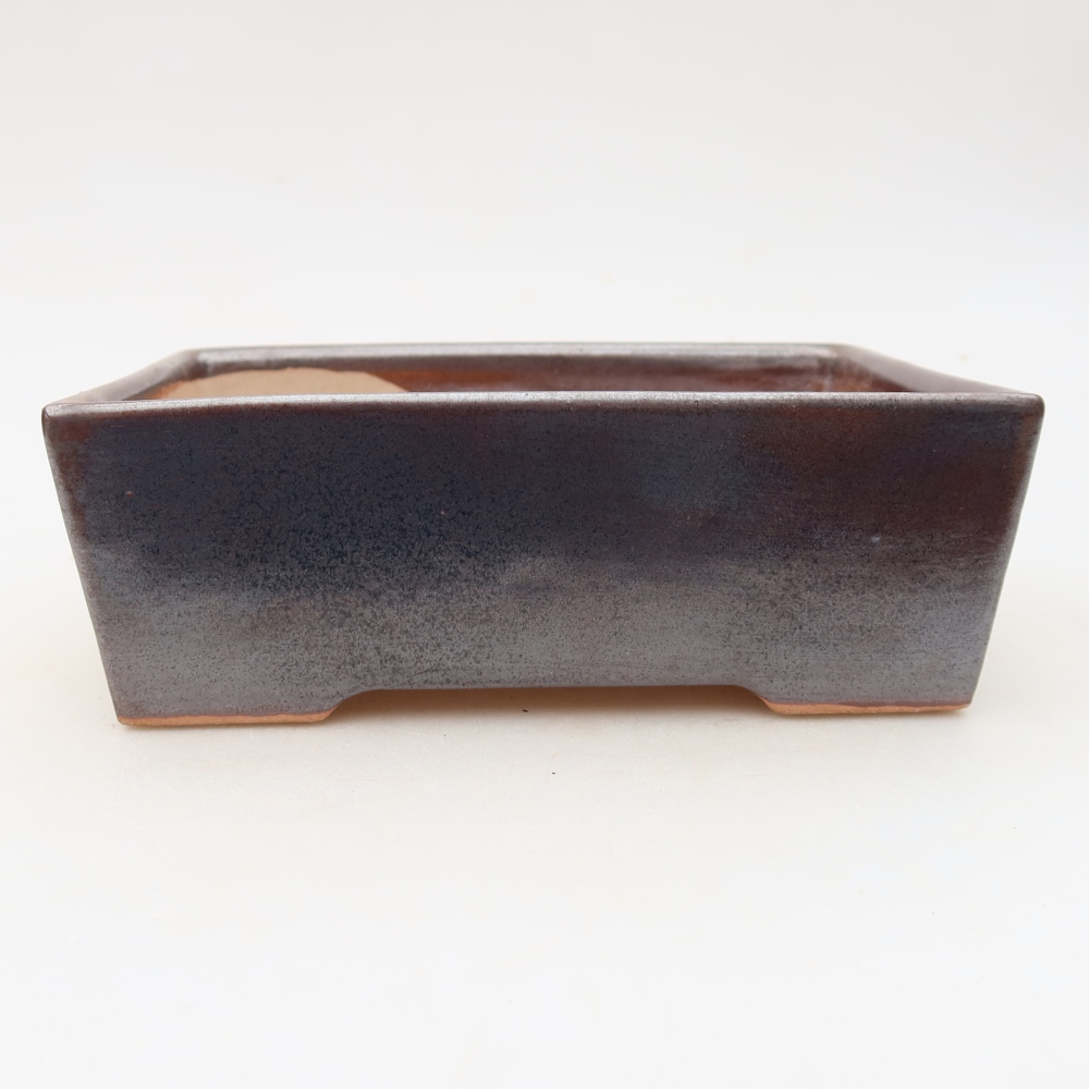 Ceramic bonsai pot, 16 x 11.5 x 5.5 cm, brown