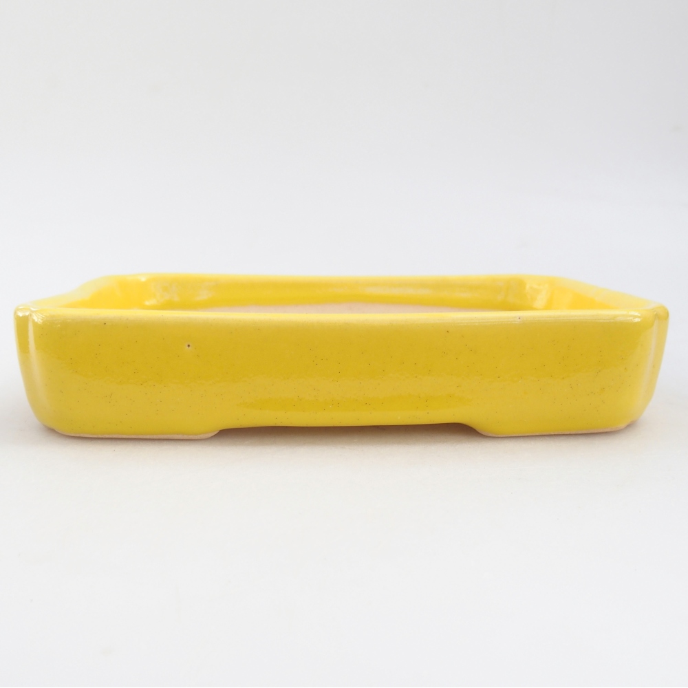 Ceramic bonsai bowl 18,5 x 13,5 x 3,5 cm, yellow