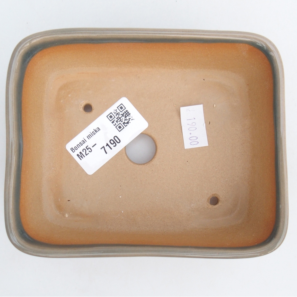 Ceramic bonsai bowl 12 x 10 x 4 cm, grey
