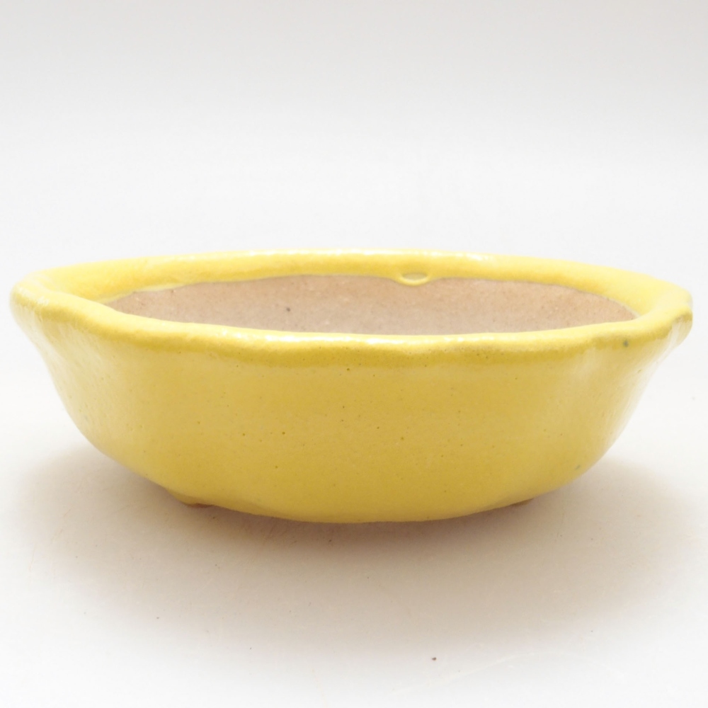 Ceramic bonsai bowl 7 x 7 x 2 cm, yellow