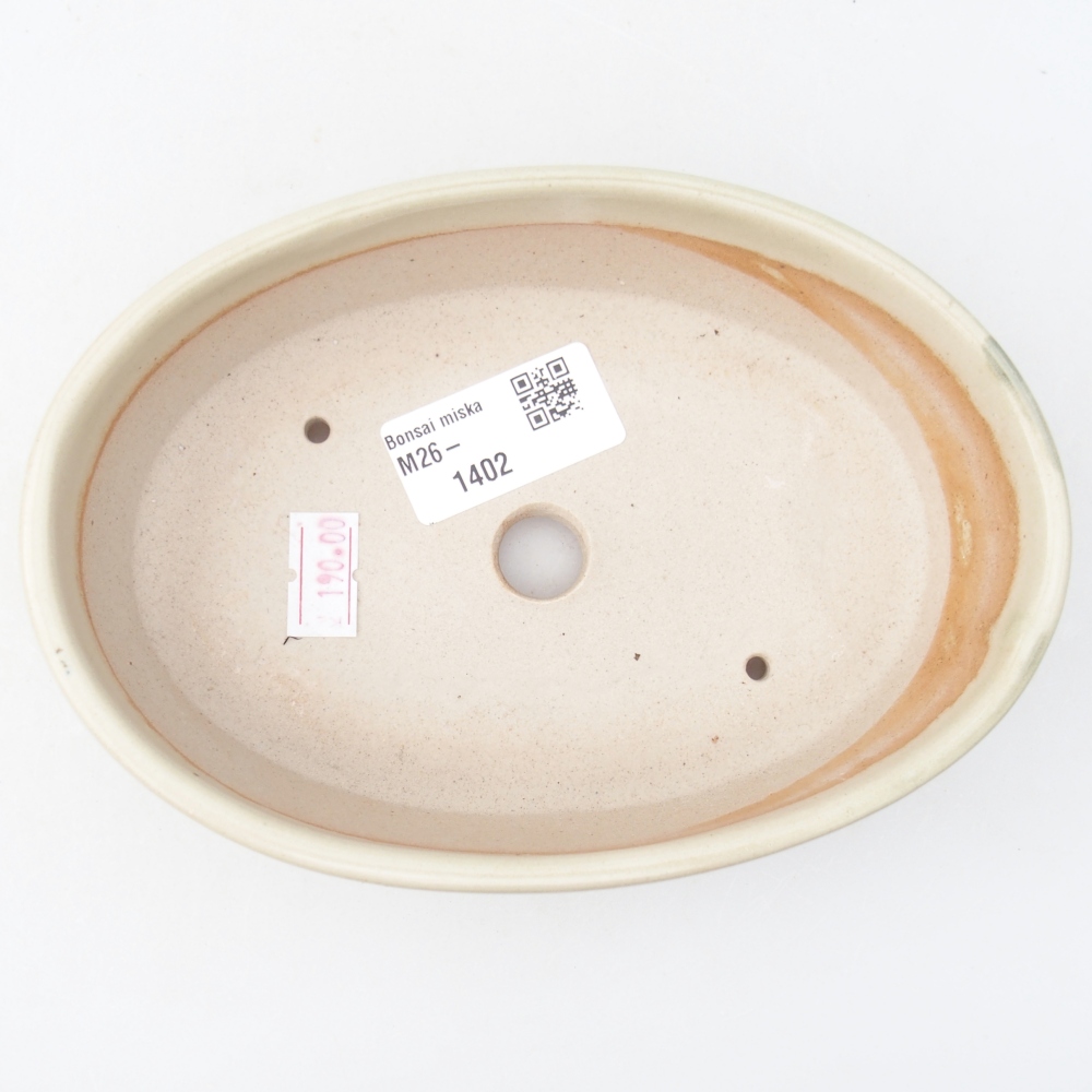 Ceramic bonsai bowl 16,5 x 11,5 x 4,5 cm, colour beige