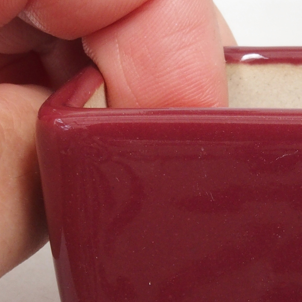 Mini bonsai bowl 4,5 x 4,5 x 4,5 cm, color burgundy